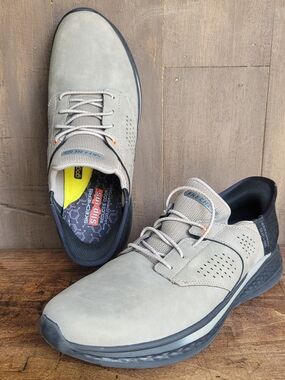 Skechers Slade-Macklin Shoes Men's sz 10.5 Grey Hands Free Slip On Sneaker